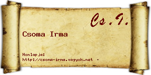 Csoma Irma névjegykártya