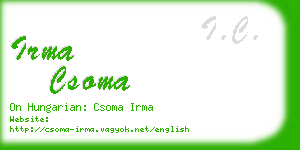 irma csoma business card
